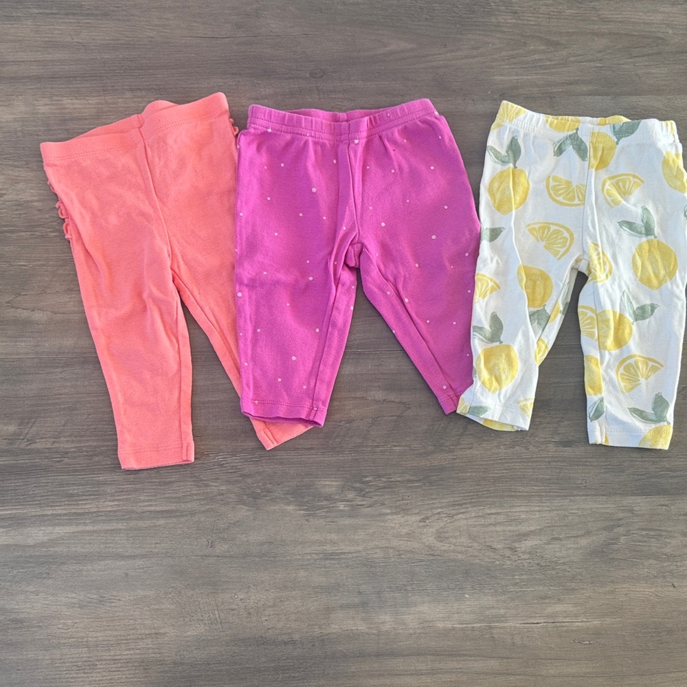 Carter's Pink, Purple, and Lemon Print Leggings